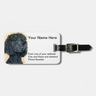 Black Poodle Luggage Tag