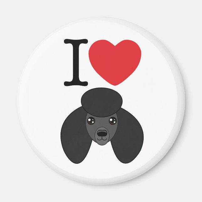 Black Poodle Magnet (Front)
