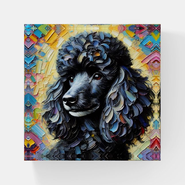 Black Poodle Paperweight (Front)