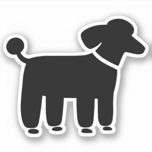 Black Poodle Pet Dog Design Vinyl Sticker