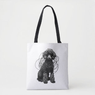 Black Poodle Premium T-Shirt Tote Bag