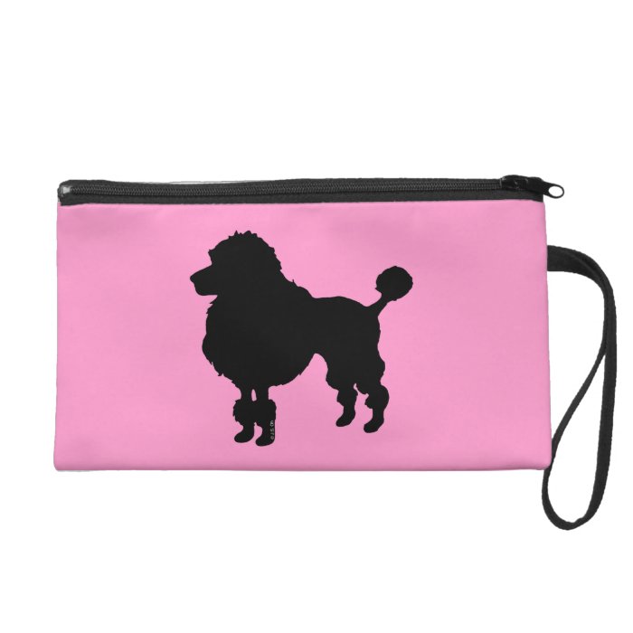 Black poodle silhouette wristlet clutch