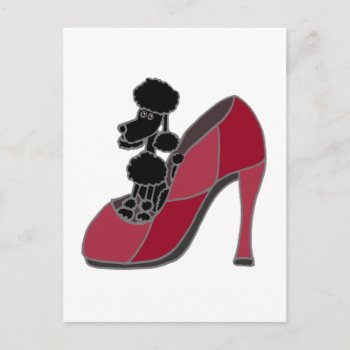 Black Poodle Sitting In A Pink High Heel Shoe Postcard by Petspower at Zazzle