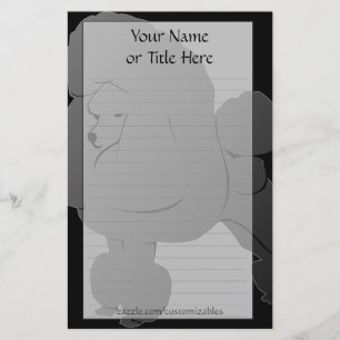 Black Poodle Stationery