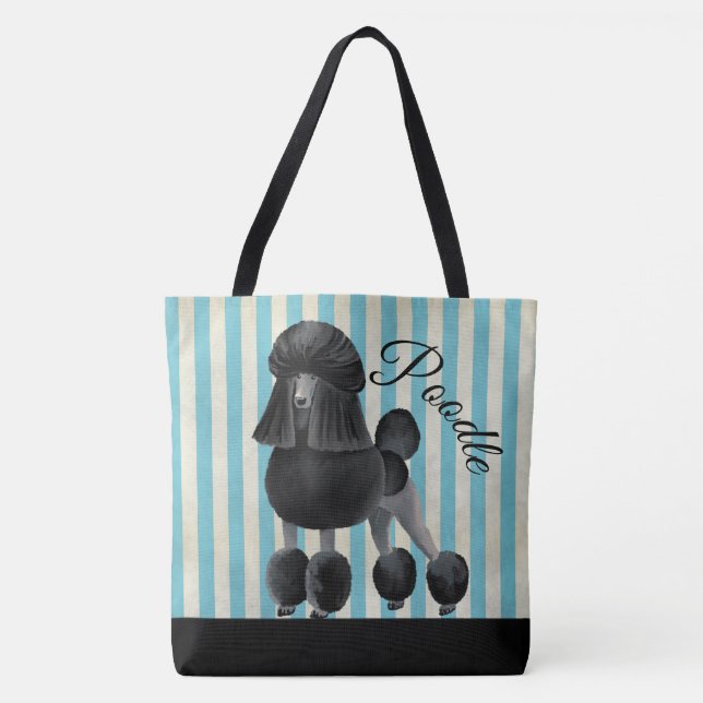 Black Poodle Stripe Bag (Front)