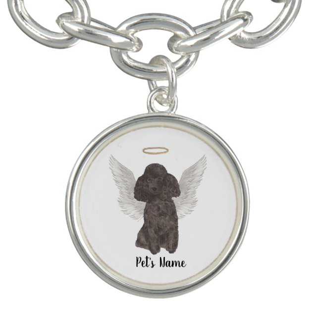 Black Poodle Sympathy Memorial Bracelet (Design)