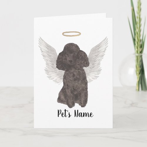Black Poodle Sympathy Memorial Card
