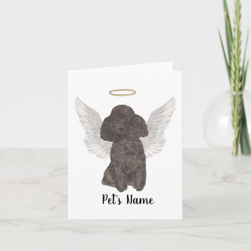 Black Poodle Sympathy Memorial Card