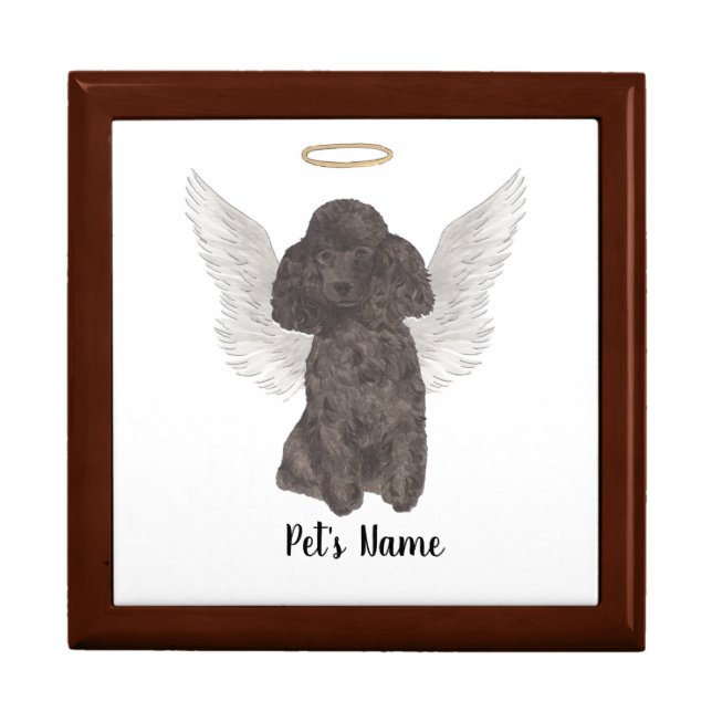 Black Poodle Sympathy Memorial Gift Box (Front)