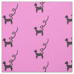 Black Poodles Pattern Fabric