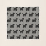 Black Poodles Pattern Scarf<br><div class="desc">Poodle Lover's Scarf. Black and Grey Pattern.</div>