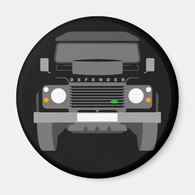 Black Pop art Classic Land Rover Defender Magnet (Front)