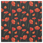 black poppy pattern fabric