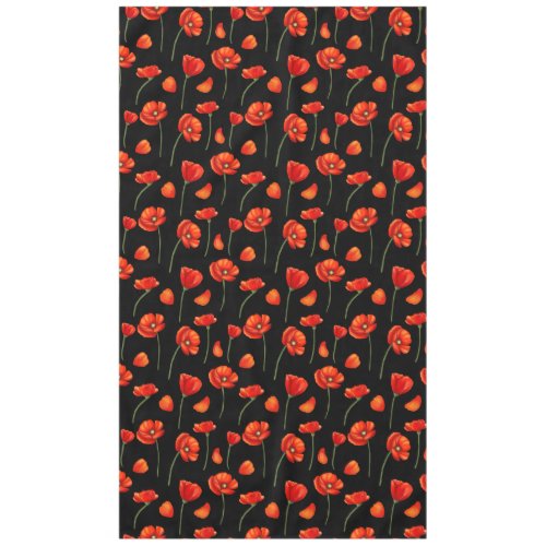 black poppy pattern tablecloth
