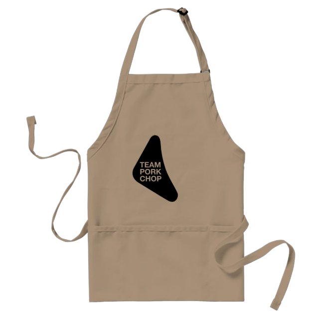 Black Pork Chop Design Adult Apron (Front)