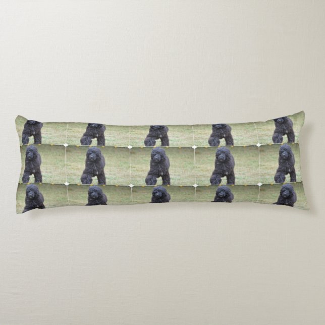 Black Portuguese Water Dog Body Pillow (Back)