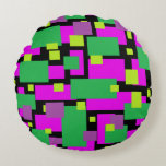 Black Pouf Pillow With Purple And Green Pattern at Zazzle