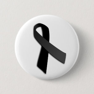 Black POW MIA Rememrance Awareness Ribbon Button