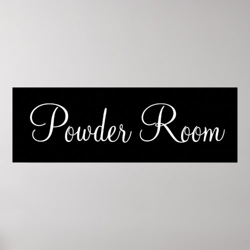 Black Powder Room Wall Art Poster Print