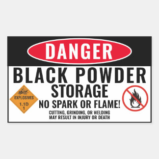 Black Powder Storage Sticker