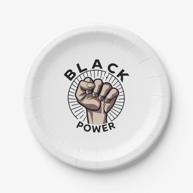 Black Power Afrocentric  Paper Plates (Front)
