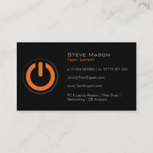 Black Power Button, Technology - Business Card