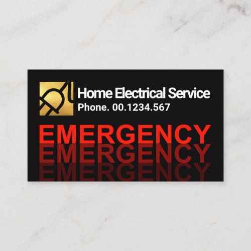Black Power Electric Outage Emergency Electrician Business Card