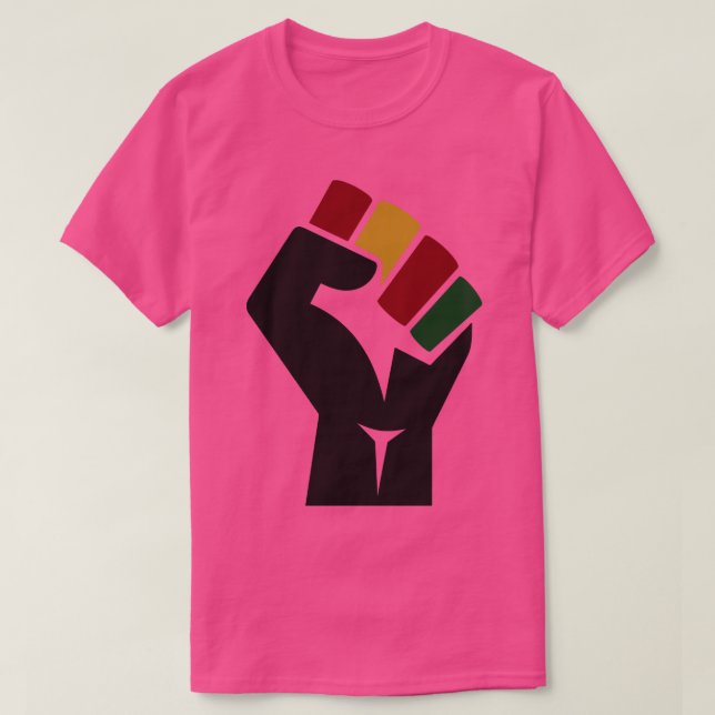 Black Power Fist Black History Month T-Shirt (Design Front)