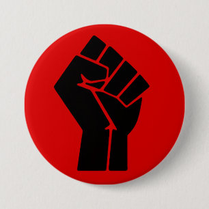 Black Power Fist Button