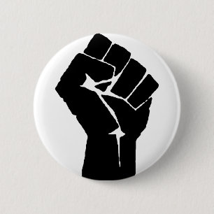 Black Power Fist Button