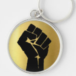 Black Power Fist Keychain at Zazzle