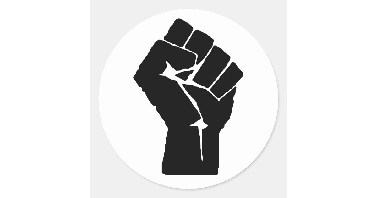 Black Power Fist Sticker Zazzle