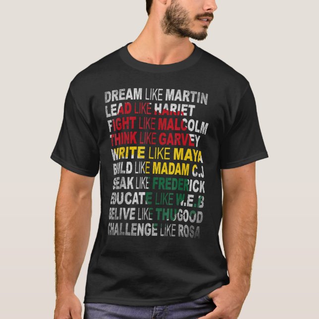 Black Power  History Month African American Pride T-Shirt (Front)