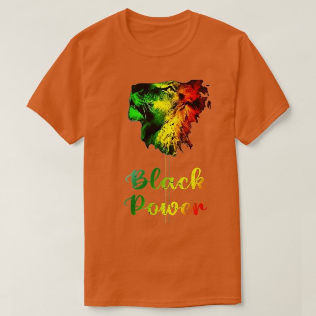 Black Power Lion Black History Men Boys  T-Shirt (Design Front)