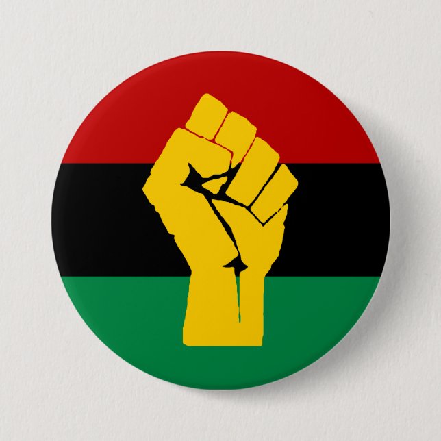Black Power Pan African Flag Button (Front)
