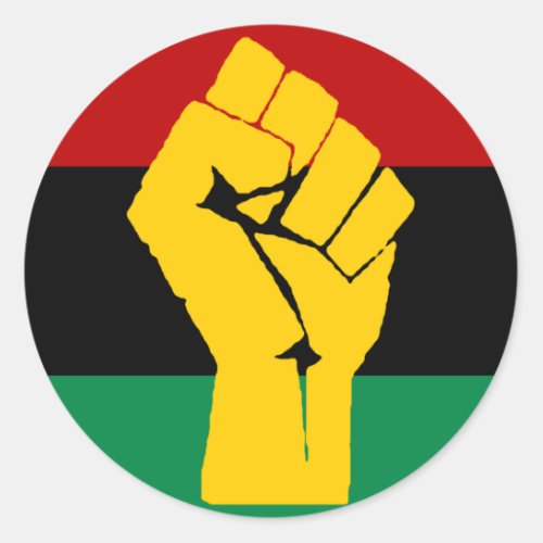 Black Power Pan African Flag Classic Round Sticker