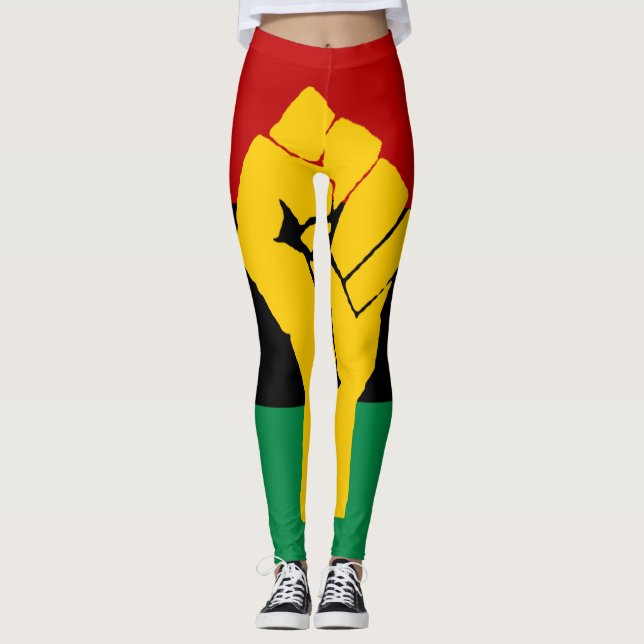Black Power Pan African Flag Leggings (Front)
