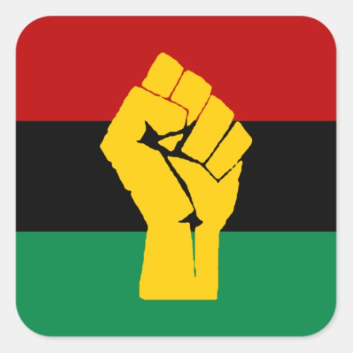 Black Power Pan African Flag Square Sticker