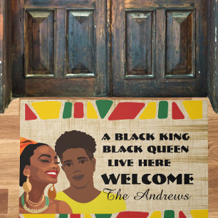 Black power personalized family Juneteenth  Doormat