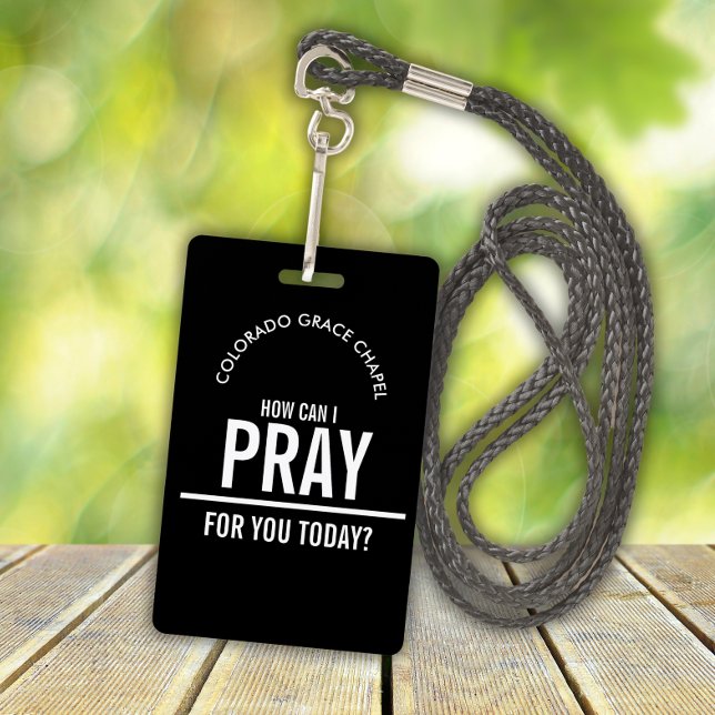 Black prayer church volunteers id badge (Creator Uploaded)