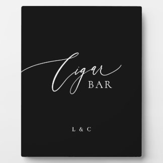 Black Premium Calligraphy Wedding Cigar Bar Sign Plaque