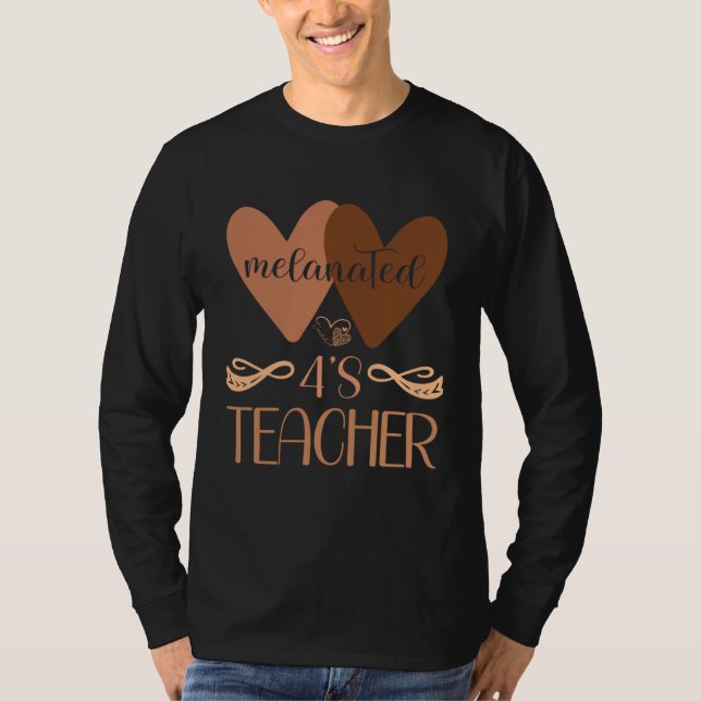 Black Preschool 4 s Daycare Teacher Black History  T-Shirt (Front)