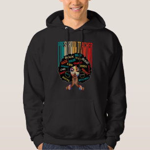Black Preschool Teacher Afro Melanin African Ameri Hoodie