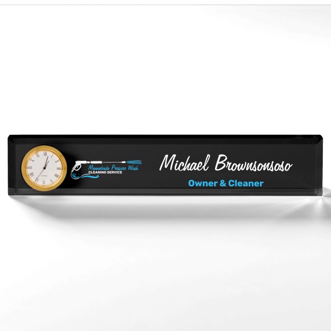 Black Pressure Power Washing Desk Name Plate