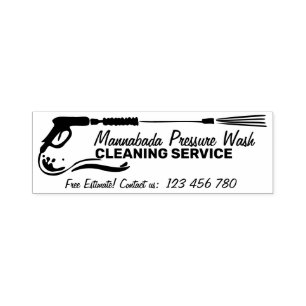 Black Pressure Power Washing House Cleaning Pro Self-inking Stamp