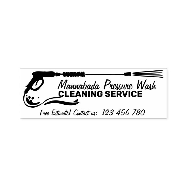 Black Pressure Power Washing House Cleaning Pro Self-inking Stamp