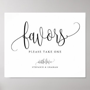 Black Pretty Calligraphy Script Party Favors Poster