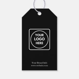Black Price Tags Custom Business Logo Labels