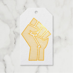 black pride fist unity history unity African brown Foil Gift Tags