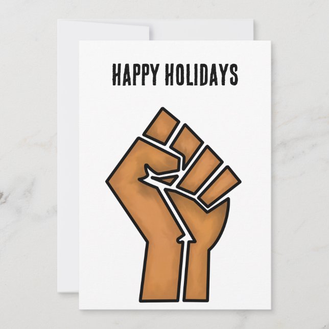 black pride fist unity history unity African brown Holiday Card (Front)